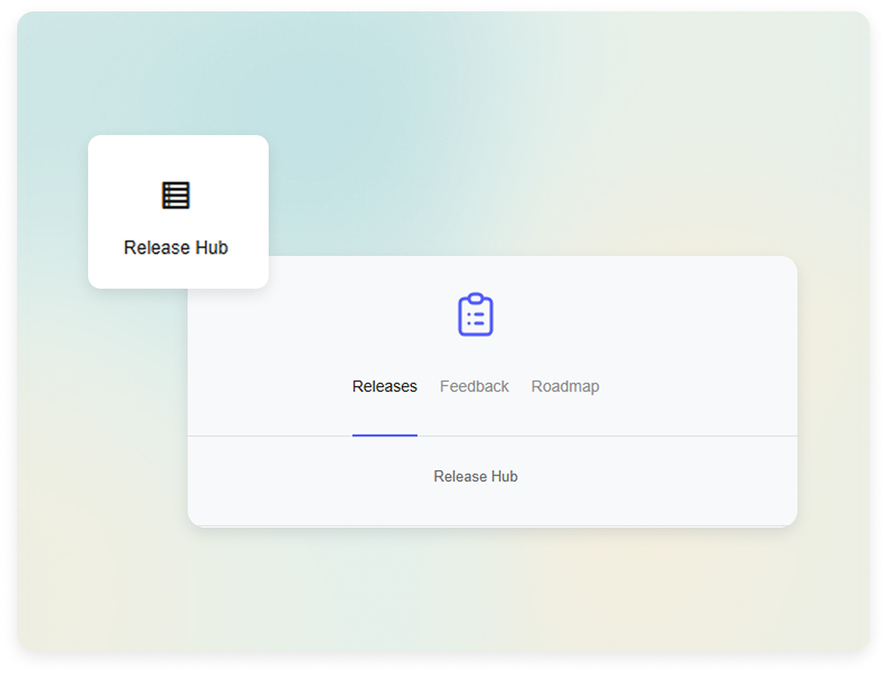 Changeloger Release Hub Gutenberg block product cover showing unified releases interface
