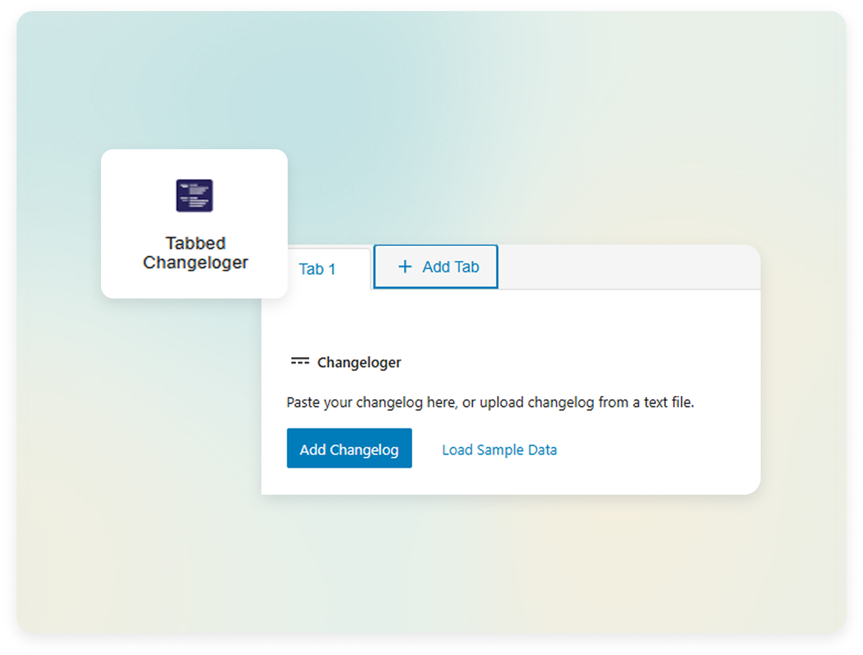 Changeloger Tabbed Changeloger block product cover for multi-product changelogs