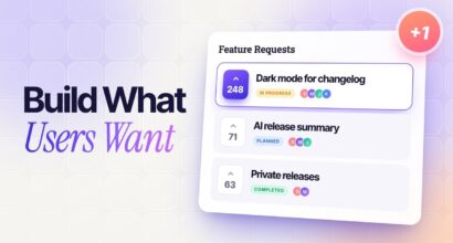 WordPress product feedback plugin Changeloger cover showing voted feature requests with status badges